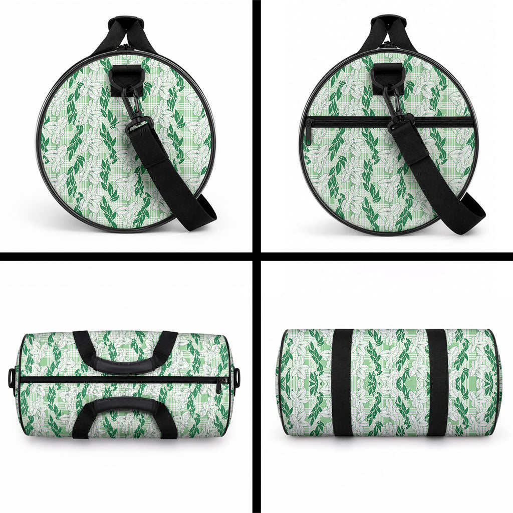 Hawaii Ti Leaf Maile Tuberose Lei Duffle Bag With Hanalei Leaf Green LT05 - Polynesian Pride