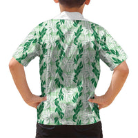 Hawaii Ti Leaf Maile Tuberose Lei Family Matching Tank Maxi Dress and Hawaiian Shirt With Hanalei Leaf Green LT05 - Polynesian Pride