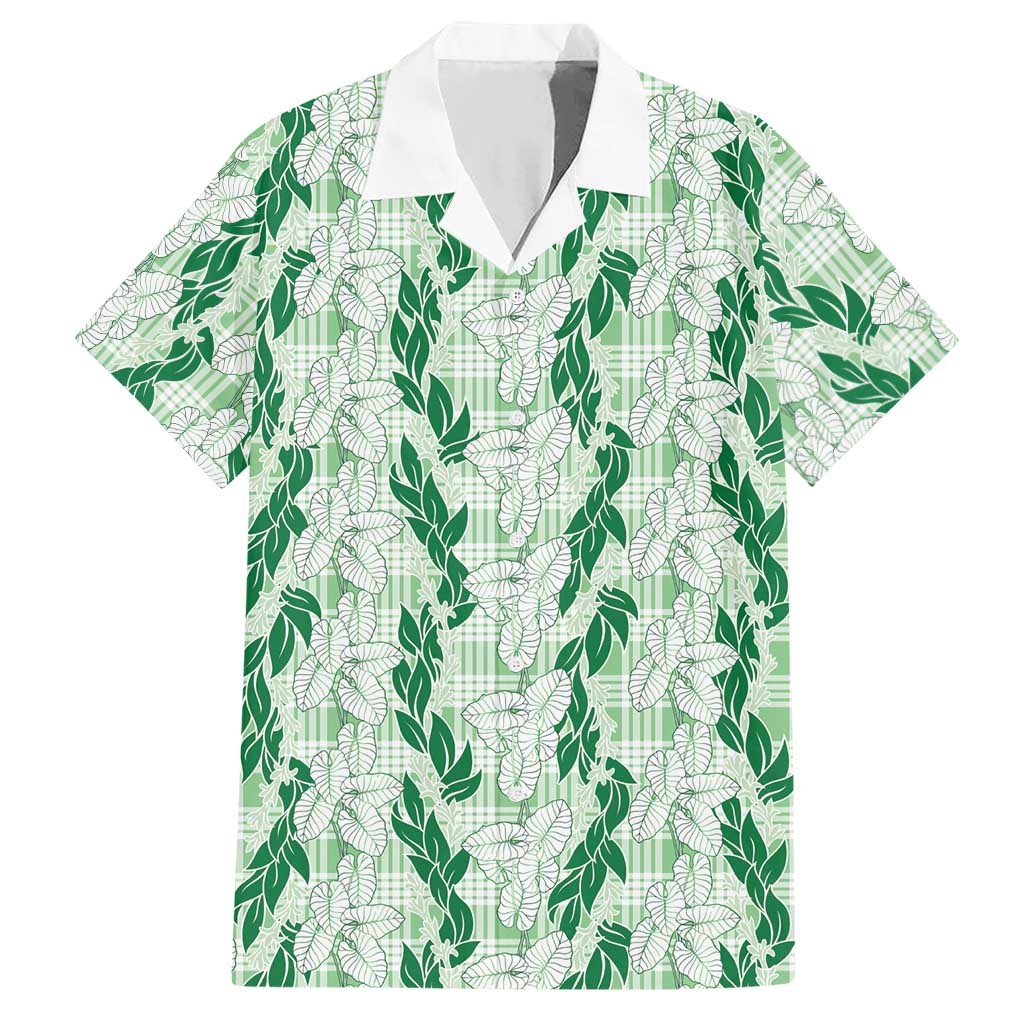 Hawaii Ti Leaf Maile Tuberose Lei Hawaiian Shirt With Hanalei Leaf Green LT05 Green - Polynesian Pride