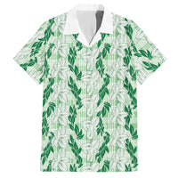 Hawaii Ti Leaf Maile Tuberose Lei Hawaiian Shirt With Hanalei Leaf Green LT05 Green - Polynesian Pride