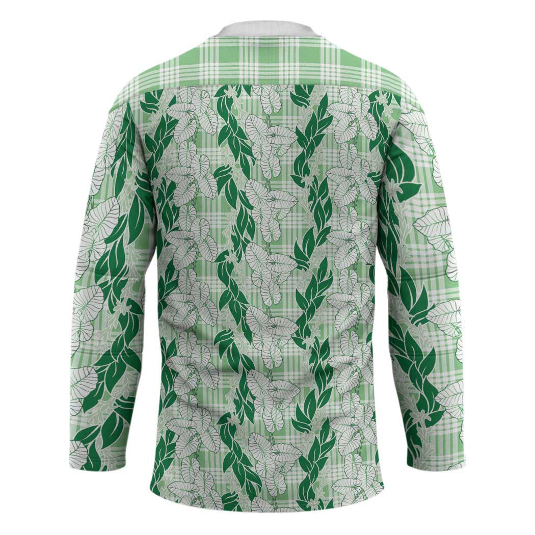 Hawaii Ti Leaf Maile Tuberose Lei Hockey Jersey With Hanalei Leaf Green LT05 - Polynesian Pride