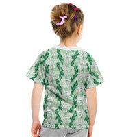 Hawaii Ti Leaf Maile Tuberose Lei Kid T Shirt With Hanalei Leaf Green LT05 - Polynesian Pride