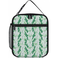Hawaii Ti Leaf Maile Tuberose Lei Lunch Bag With Hanalei Leaf Green