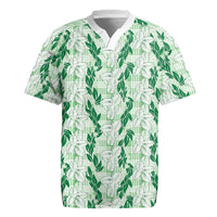 Hawaii Ti Leaf Maile Tuberose Lei Rugby Jersey With Hanalei Leaf Green LT05 Green - Polynesian Pride