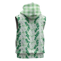 Hawaii Ti Leaf Maile Tuberose Lei Sleeveless Hoodie With Hanalei Leaf Green LT05 - Polynesian Pride