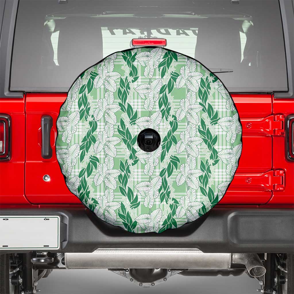 Hawaii Ti Leaf Maile Tuberose Lei Spare Tire Cover With Hanalei Leaf Green LT05 - Polynesian Pride