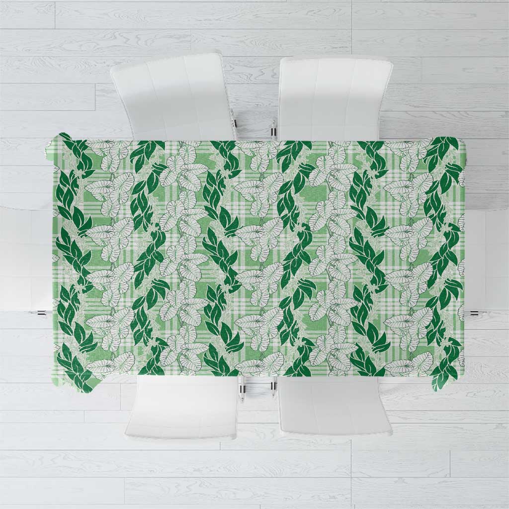 Hawaii Ti Leaf Maile Tuberose Lei Tablecloth With Hanalei Leaf Green LT05 Green - Polynesian Pride