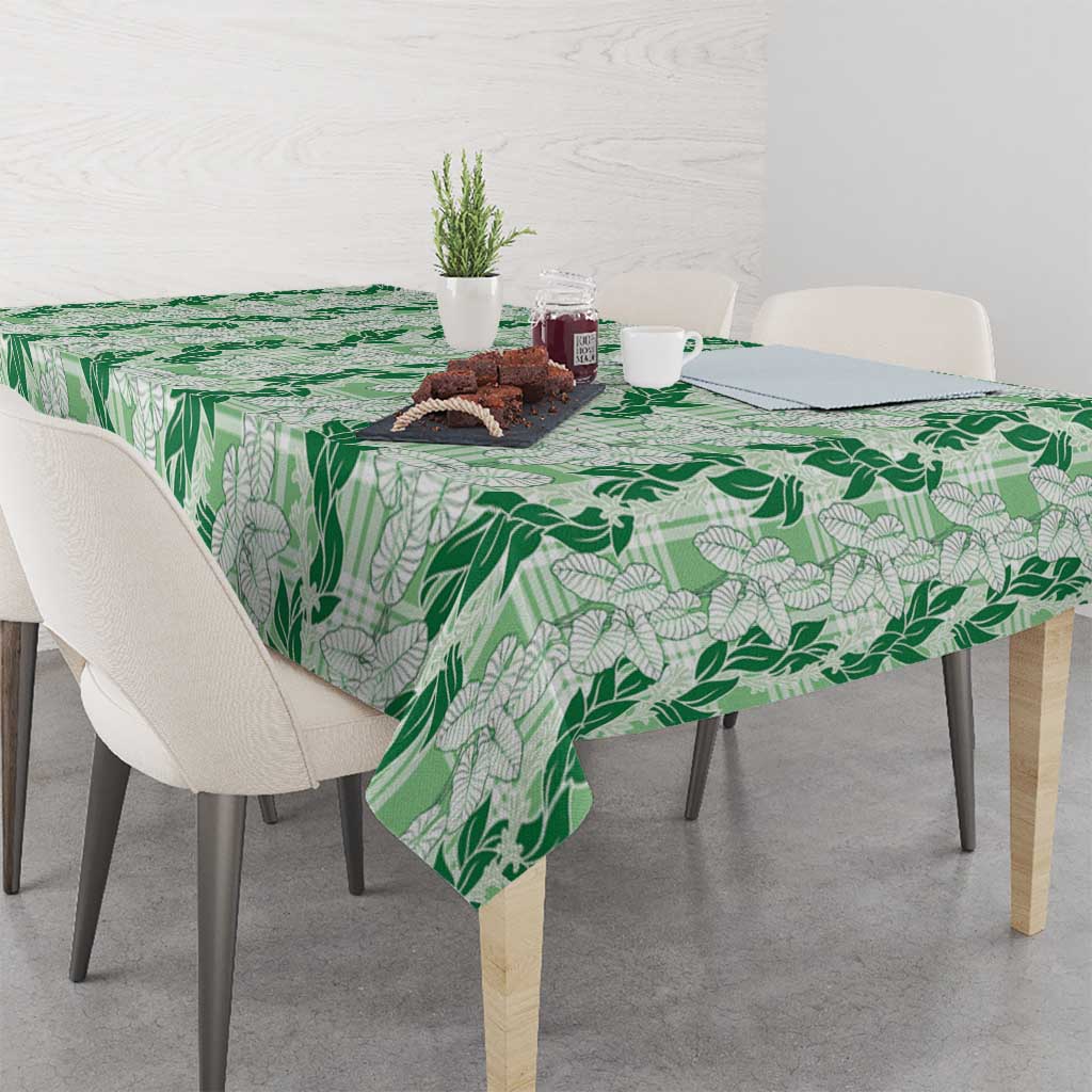 Hawaii Ti Leaf Maile Tuberose Lei Tablecloth With Hanalei Leaf Green LT05 - Polynesian Pride