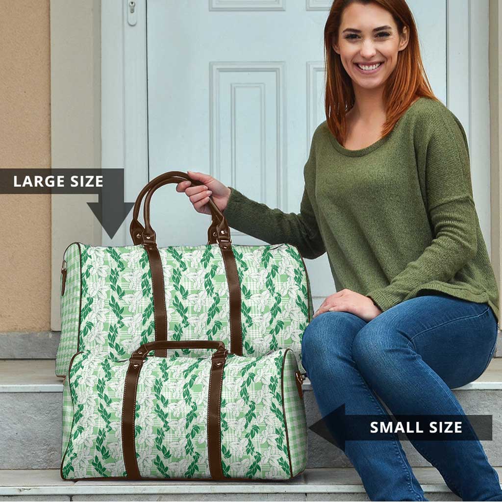 Hawaii Ti Leaf Maile Tuberose Lei Travel Bag With Hanalei Leaf Green LT05 - Polynesian Pride