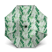 Hawaii Ti Leaf Maile Tuberose Lei Umbrella With Hanalei Leaf Green LT05 One Size Folded 11.42 inch Opened Diameter 37.4 inch Green - Polynesian Pride