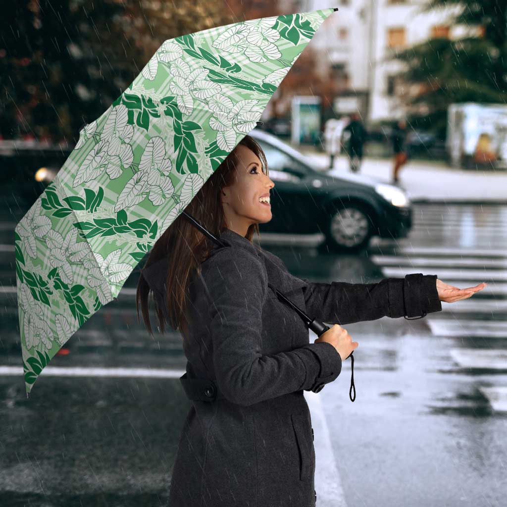 Hawaii Ti Leaf Maile Tuberose Lei Umbrella With Hanalei Leaf Green LT05 - Polynesian Pride