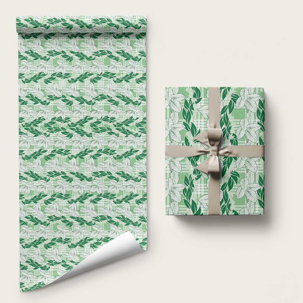 Hawaii Ti Leaf Maile Tuberose Lei Wrapping Paper With Hanalei Leaf Green LT05 58" × 23" Green - Polynesian Pride