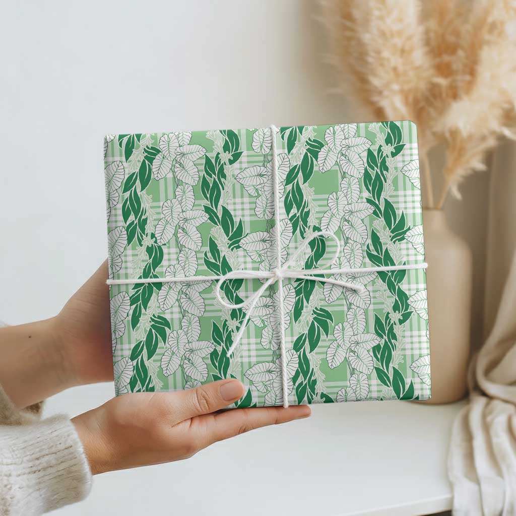 Hawaii Ti Leaf Maile Tuberose Lei Wrapping Paper With Hanalei Leaf Green LT05 - Polynesian Pride