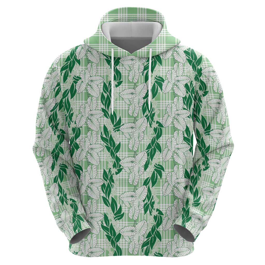 Hawaii Ti Leaf Maile Tuberose Lei Zip Hoodie With Hanalei Leaf Green LT05 - Polynesian Pride
