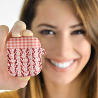 Hawaii Ti Leaf Maile Tuberose Lei AirPods Case With Hanalei Leaf Red LT05 - Polynesian Pride