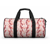 Hawaii Ti Leaf Maile Tuberose Lei Duffle Bag With Hanalei Leaf Red