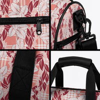 Hawaii Ti Leaf Maile Tuberose Lei Duffle Bag With Hanalei Leaf Red