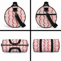 Hawaii Ti Leaf Maile Tuberose Lei Duffle Bag With Hanalei Leaf Red