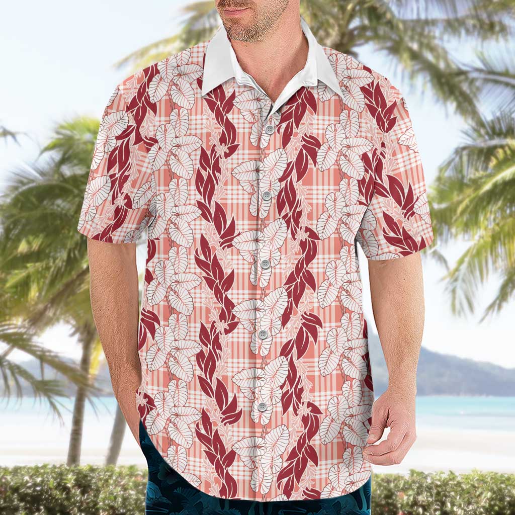 Hawaii Ti Leaf Maile Tuberose Lei Hawaiian Shirt With Hanalei Leaf Red LT05 - Polynesian Pride
