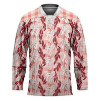 Hawaii Ti Leaf Maile Tuberose Lei Hockey Jersey With Hanalei Leaf Red LT05 Unisex Red - Polynesian Pride