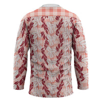 Hawaii Ti Leaf Maile Tuberose Lei Hockey Jersey With Hanalei Leaf Red LT05 - Polynesian Pride