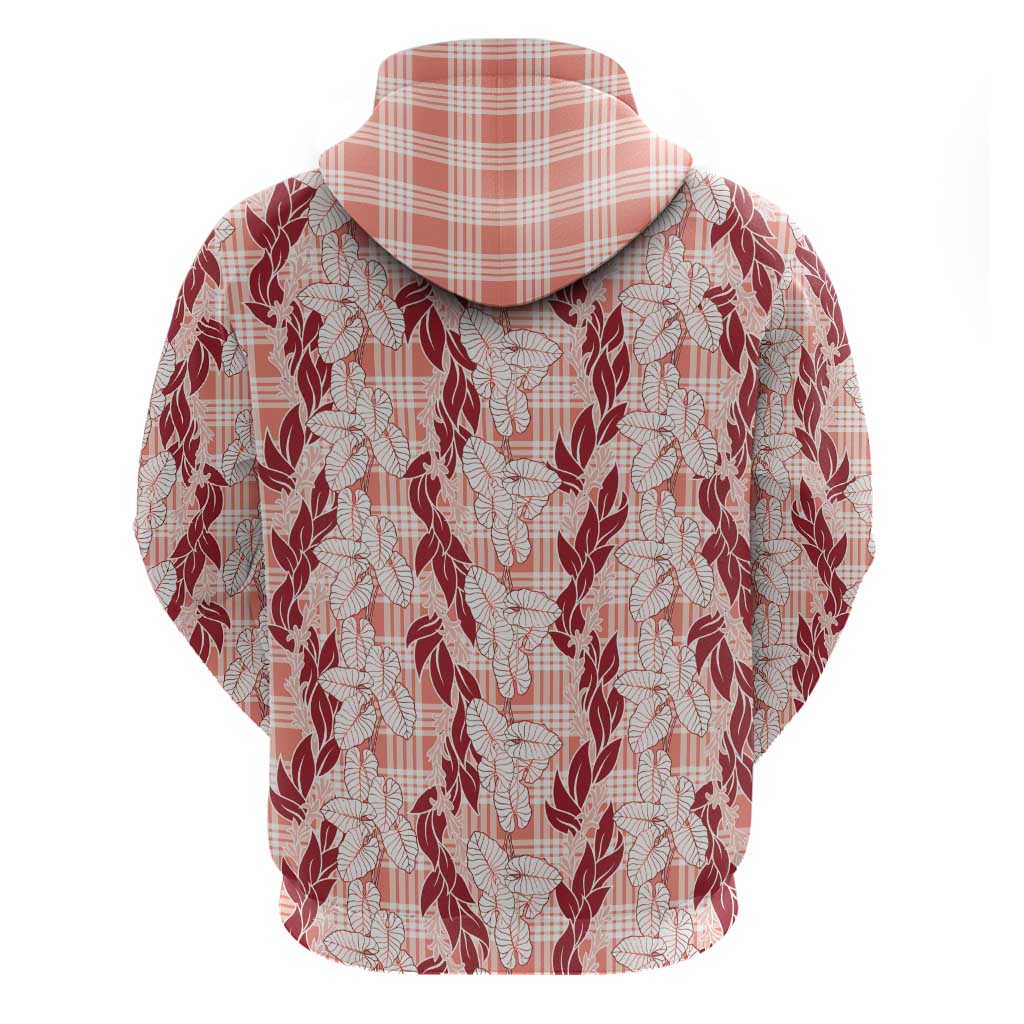 Hawaii Ti Leaf Maile Tuberose Lei Hoodie With Hanalei Leaf Red LT05 - Polynesian Pride