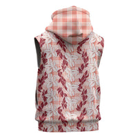 Hawaii Ti Leaf Maile Tuberose Lei Sleeveless Hoodie With Hanalei Leaf Red LT05 - Polynesian Pride