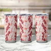 Hawaii Ti Leaf Maile Tuberose Lei Tumbler Cup With Hanalei Leaf Red LT05 - Polynesian Pride