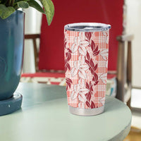Hawaii Ti Leaf Maile Tuberose Lei Tumbler Cup With Hanalei Leaf Red LT05 - Polynesian Pride