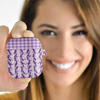 Hawaii Ti Leaf Maile Tuberose Lei AirPods Case With Hanalei Leaf Purple LT05 - Polynesian Pride