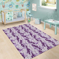 Hawaii Ti Leaf Maile Tuberose Lei Area Rug With Hanalei Leaf Purple LT05 - Polynesian Pride