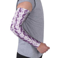 Hawaii Ti Leaf Maile Tuberose Lei Arm Sleeves With Hanalei Leaf Purple LT05 - Polynesian Pride