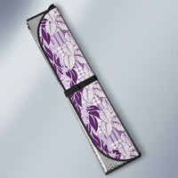 Hawaii Ti Leaf Maile Tuberose Lei Auto Sun Shade With Hanalei Leaf Purple LT05 - Polynesian Pride