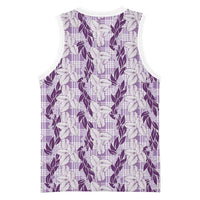 Hawaii Ti Leaf Maile Tuberose Lei Basketball Jersey With Hanalei Leaf Purple LT05 - Polynesian Pride