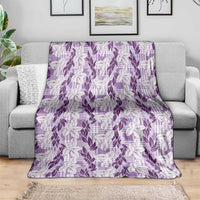 Hawaii Ti Leaf Maile Tuberose Lei Blanket With Hanalei Leaf Purple LT05 - Polynesian Pride