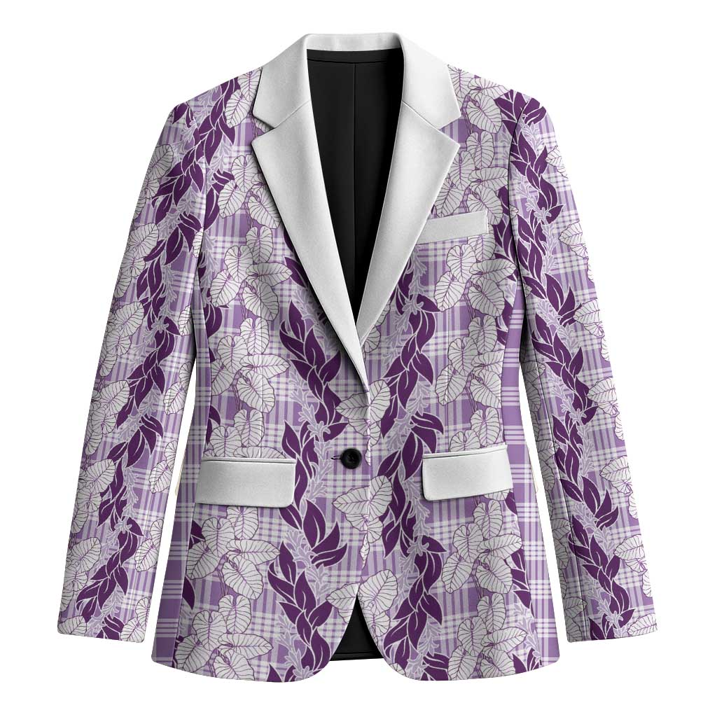 Hawaii Ti Leaf Maile Tuberose Lei Blazer With Hanalei Leaf Purple LT05 Unisex Purple - Polynesian Pride