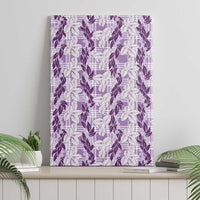 Hawaii Ti Leaf Maile Tuberose Lei Canvas Wall Art With Hanalei Leaf Purple LT05 - Polynesian Pride