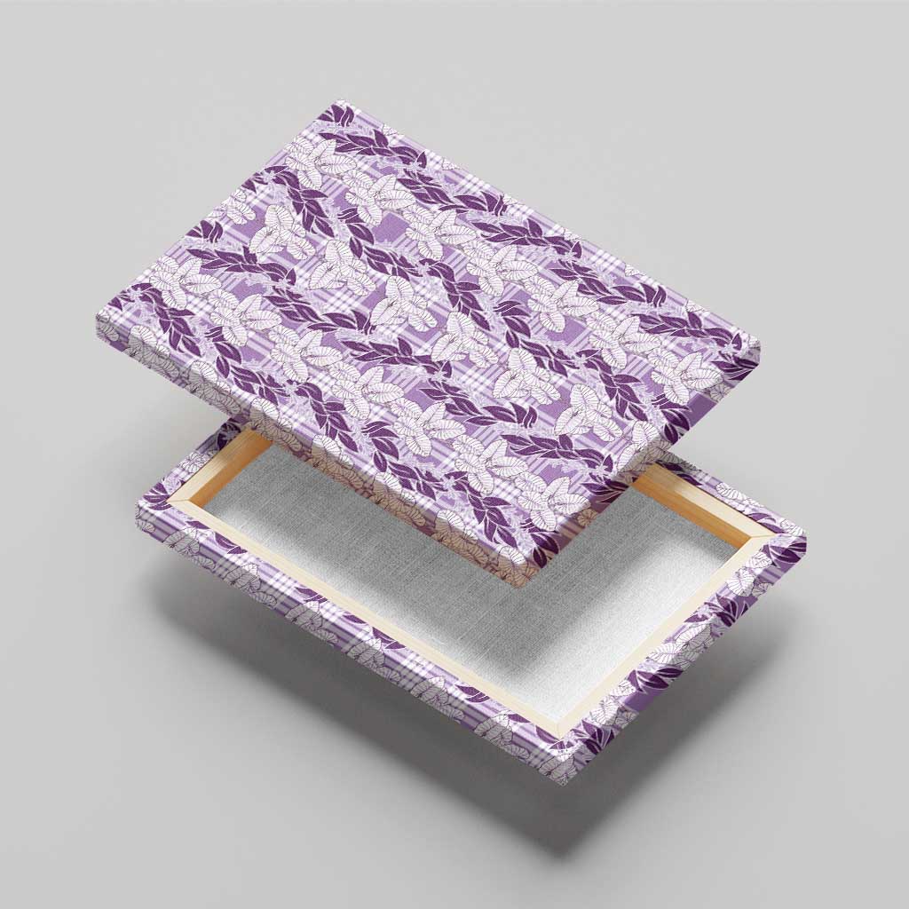 Hawaii Ti Leaf Maile Tuberose Lei Canvas Wall Art With Hanalei Leaf Purple LT05 - Polynesian Pride