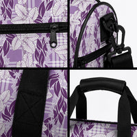 Hawaii Ti Leaf Maile Tuberose Lei Duffle Bag With Hanalei Leaf Purple LT05 - Polynesian Pride