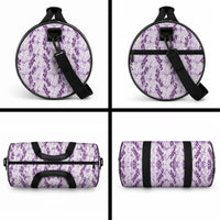 Hawaii Ti Leaf Maile Tuberose Lei Duffle Bag With Hanalei Leaf Purple LT05 - Polynesian Pride