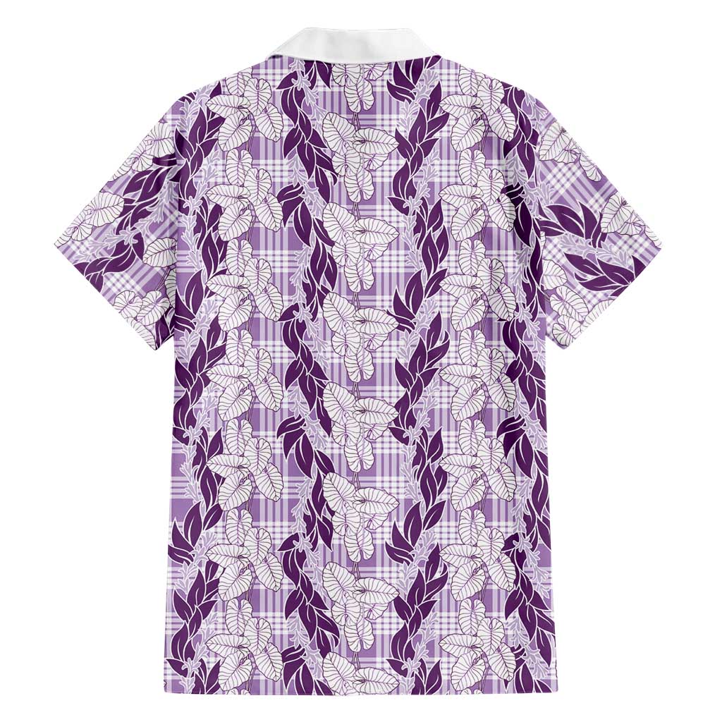 Hawaii Ti Leaf Maile Tuberose Lei Hawaiian Shirt With Hanalei Leaf Purple LT05 - Polynesian Pride