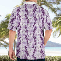 Hawaii Ti Leaf Maile Tuberose Lei Hawaiian Shirt With Hanalei Leaf Purple LT05 - Polynesian Pride
