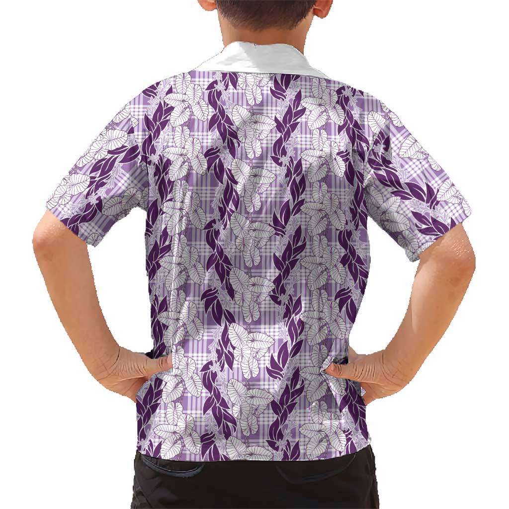 Hawaii Ti Leaf Maile Tuberose Lei Hawaiian Shirt With Hanalei Leaf Purple LT05 - Polynesian Pride