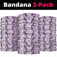 Hawaii Ti Leaf Maile Tuberose Lei Neck Gaiter With Hanalei Leaf Purple LT05 package One Size: 25*50cm Purple - Polynesian Pride