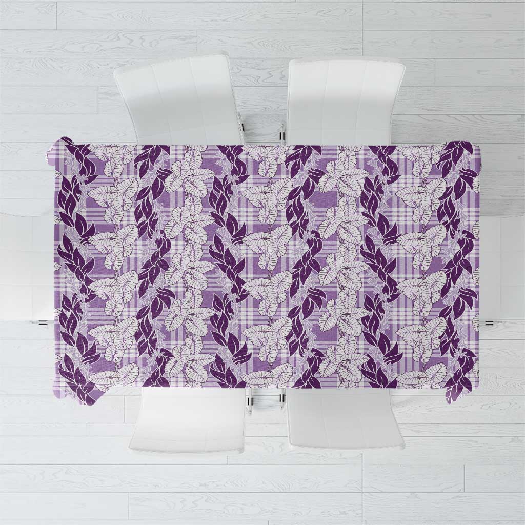 Hawaii Ti Leaf Maile Tuberose Lei Tablecloth With Hanalei Leaf Purple LT05 Purple - Polynesian Pride