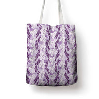 Hawaii Ti Leaf Maile Tuberose Lei Tote Bag With Hanalei Leaf Purple LT05 - Polynesian Pride