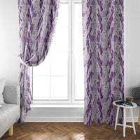 Hawaii Ti Leaf Maile Tuberose Lei Window Curtain With Hanalei Leaf Purple LT05 - Polynesian Pride