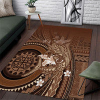 Samoa Tatau Marlin Area Rug With Siapo Motifs Brown