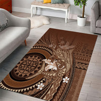 Samoa Tatau Marlin Area Rug With Siapo Motifs Brown