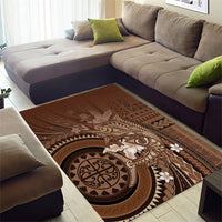 Samoa Tatau Marlin Area Rug With Siapo Motifs Brown